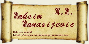 Maksim Manasijević vizit kartica